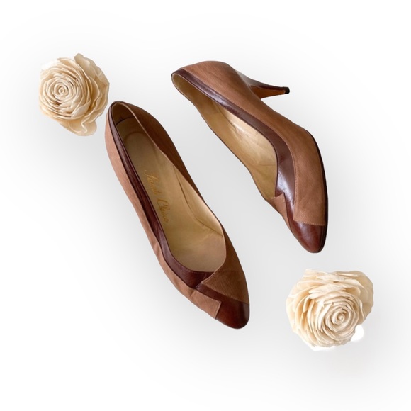 Vintage 70’s: Saint Claire ⊛ Italy Soft Glove Leather Pumps ⊛ Dusty Rose 2 Tone - Picture 14 of 16